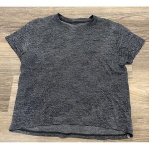 Lululemon Heathered Gray Short Sleeve Activewear T-Shirt Cropped Women's 8?